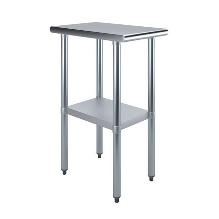AMGOOD Stainless Steel Metal Table with Undershelf, 15 Long X 24 Deep AMG WT-2415